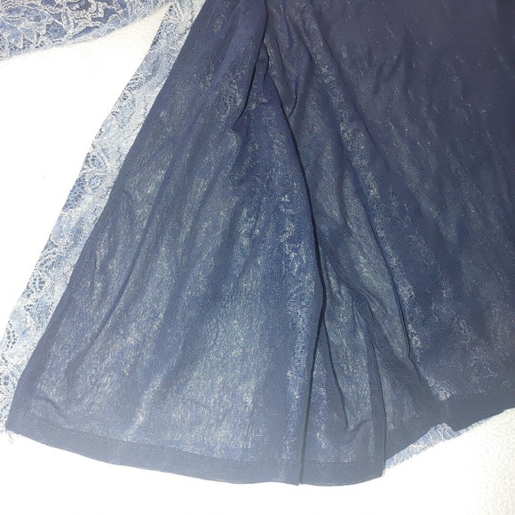 Chicos Travelers Women's Open Cardigan Size 0 Small 3/4 Sleeve Blue White Lace - Picture 6 of 10